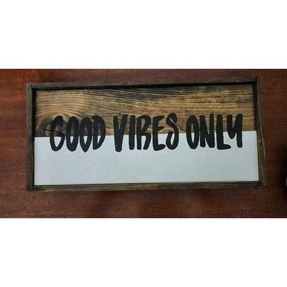 Handcrafted Wooden "Good Vibes Only" Sign - Picture 2 of 4